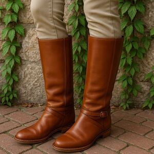 VINTAGE DEXTER Chestnut Leather Riding Boots, 7.5M